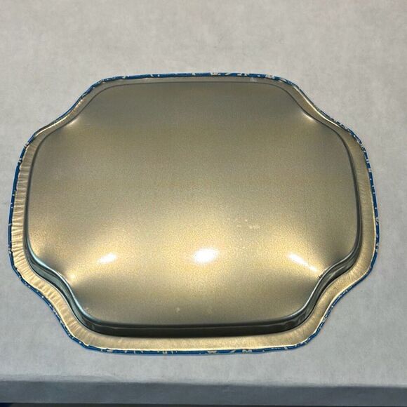 Vtg Tin Metal Pig Trays Small Nightstand Childs Farm Animals Set 3 Blue Decor Ki - Picture 7 of 8